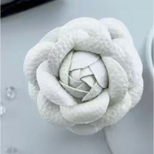 PU leather Camellia Brooch-